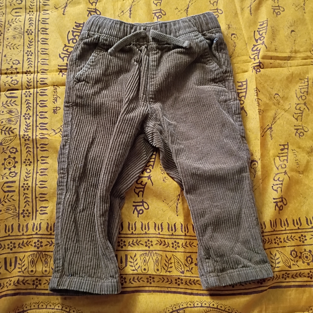 Old Navy Brown Corduroy Kids Pull Up Pants 18-24 Months